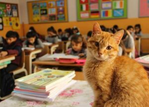 Vi presentiamo Tombi, il gatto che frequenta la scuola elementare in Turchia