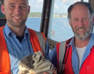 Gattino in mare salvato dal capitano di un traghetto