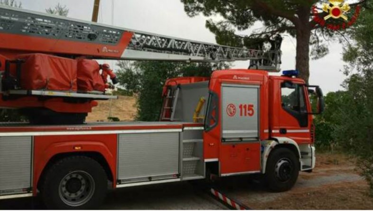 un camion dei vigili del fuoco 