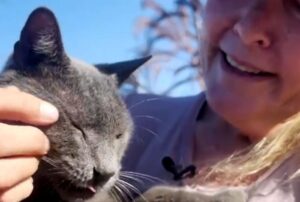 Questa donna si reca ogni giorno nella sua casa ormai pericolante per nutrire i suoi gatti