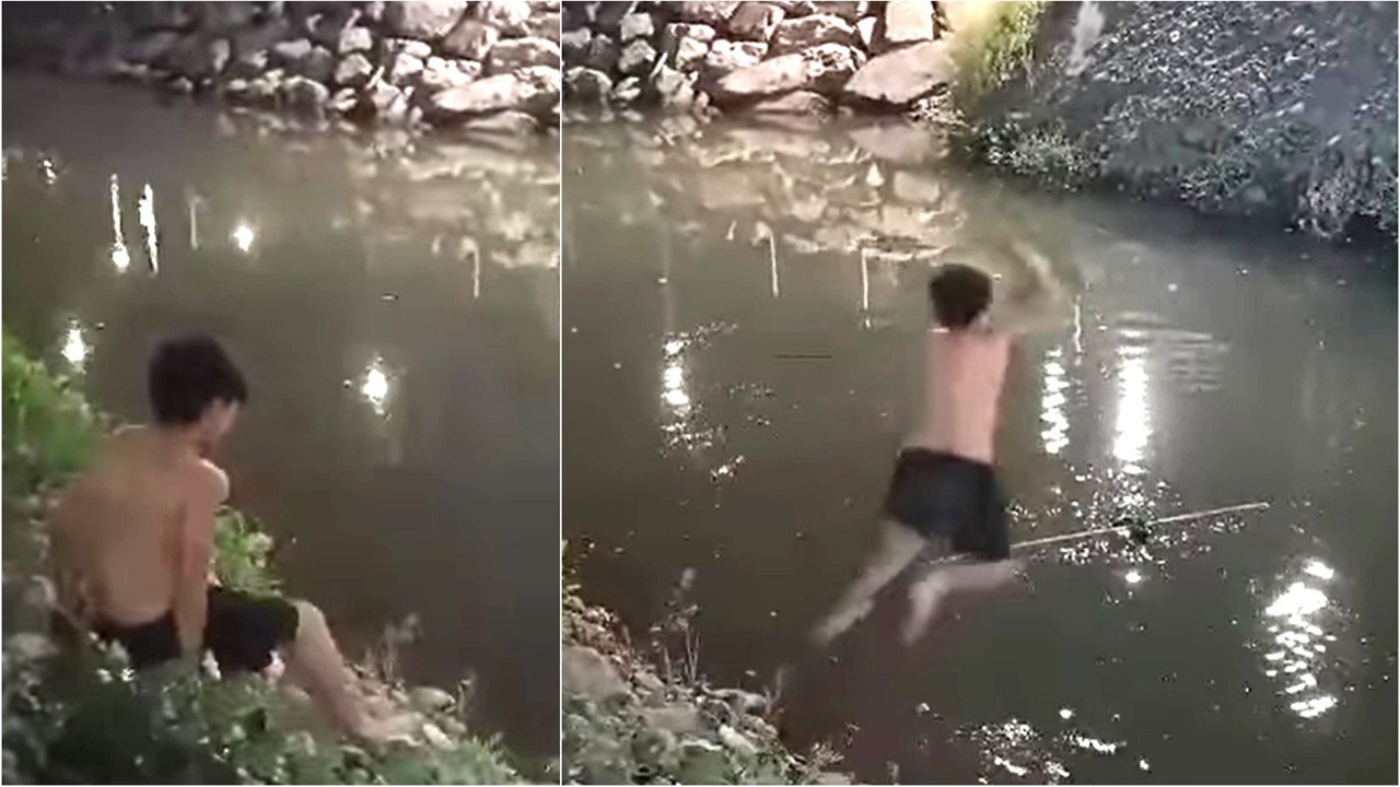 Ragazzino si tuffa in acqua